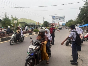 Sat Samapta Polres Langsa Laksanakan Pengaturan Lalu Lintas dan Pemeliharaan Kamtibmas