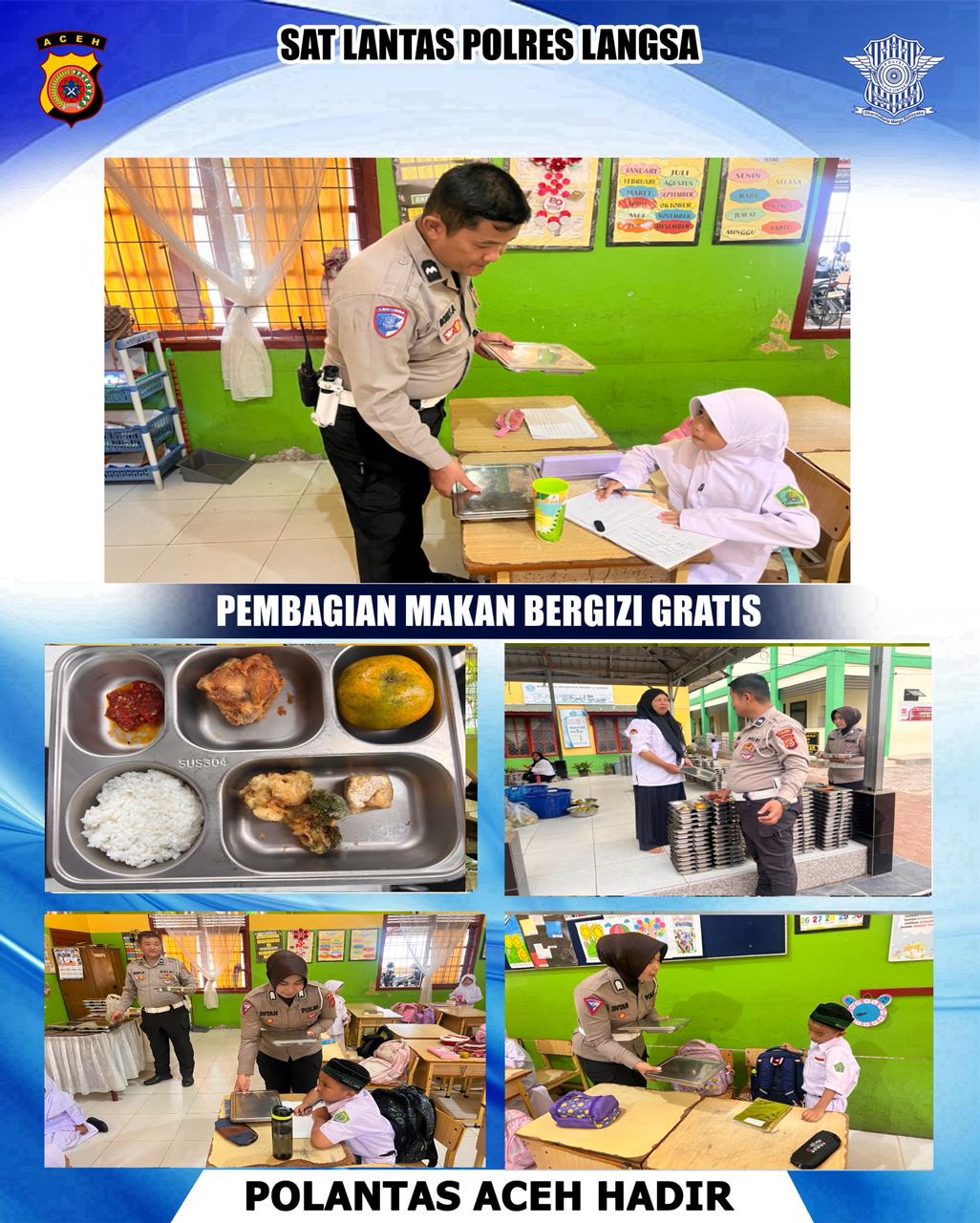 Sat Lantas Polres Langsa Kawal Distribusi Program Makan Bergizi Gratis di Sekolah