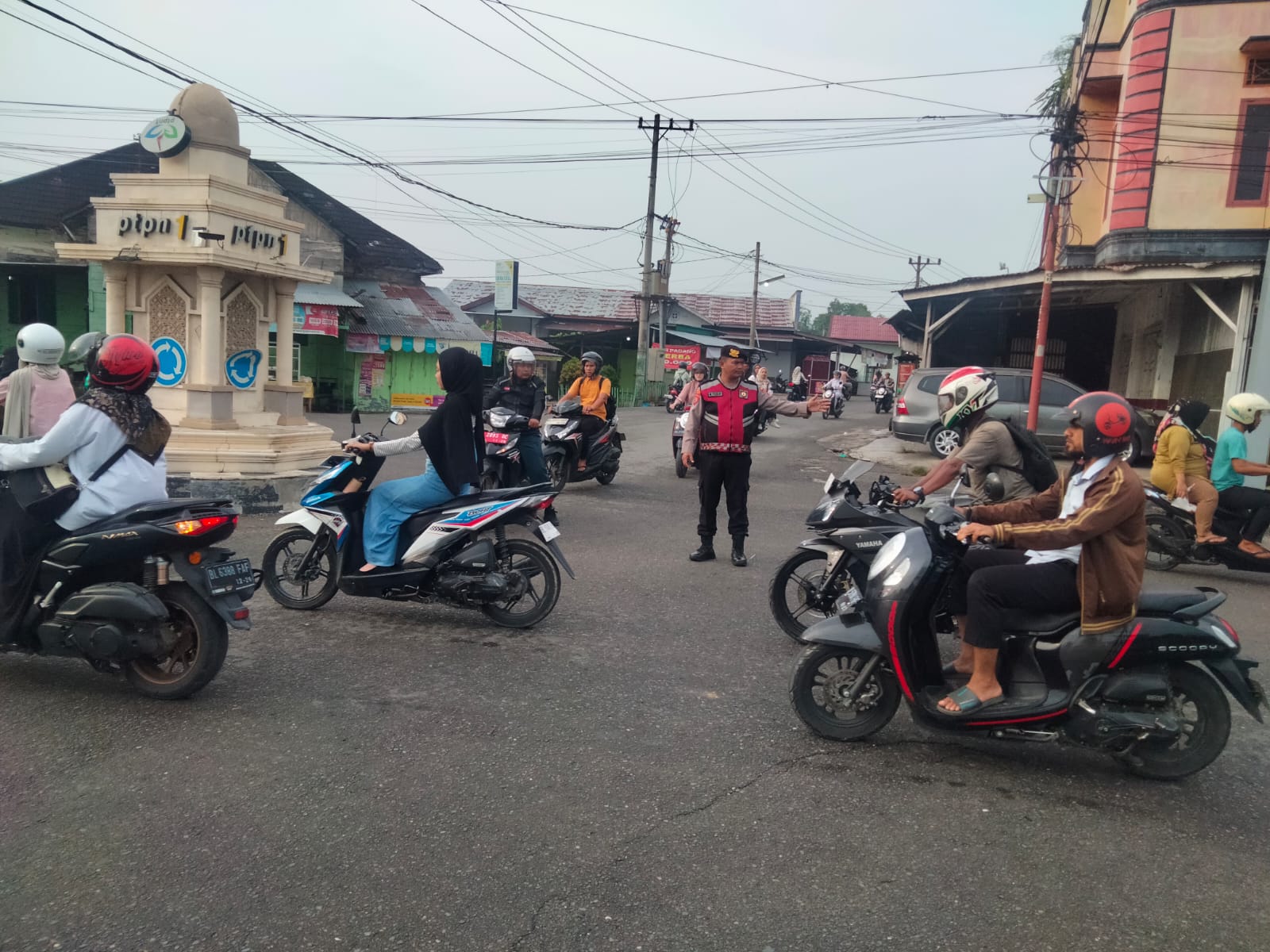 Sat Samapta Polres Langsa Laksanakan Pengaturan Lalu Lintas dan Pemeliharaan Kamtibmas