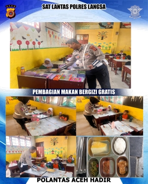 Sat Lantas Polres Langsa Kawal Distribusi Program Makan Bergizi Gratis di Sekolah