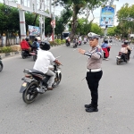 Satlantas Polres Langsa Gelar Strong Point Pagi di Jalan Ahmad Yani