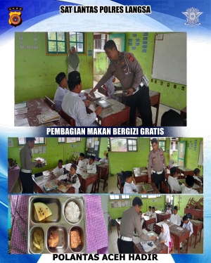 Sat Lantas Polres Langsa Kawal Distribusi Program Nasional Makan Bergizi Gratis di Sekolah