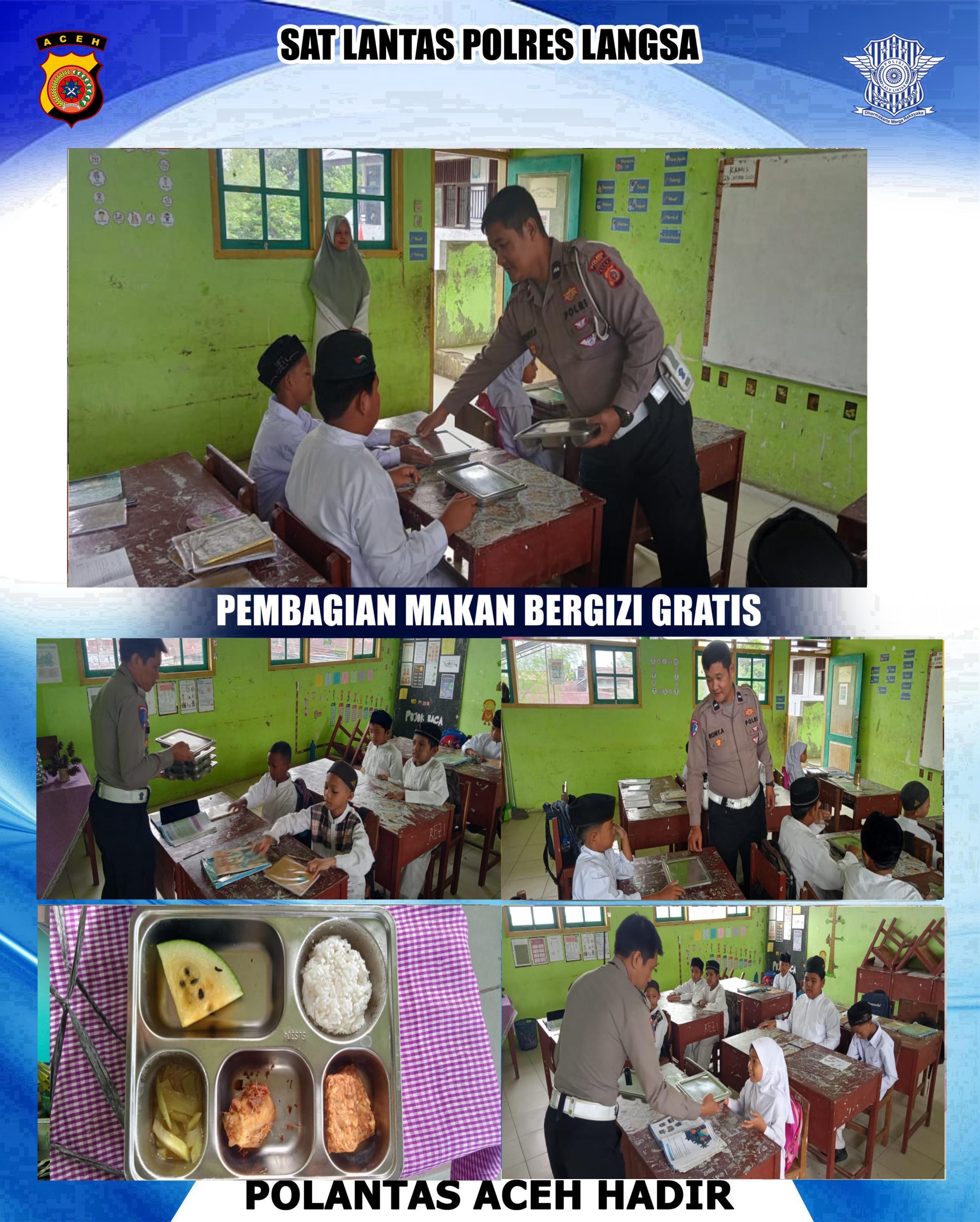 Sat Lantas Polres Langsa Kawal Distribusi Program Nasional Makan Bergizi Gratis di Sekolah