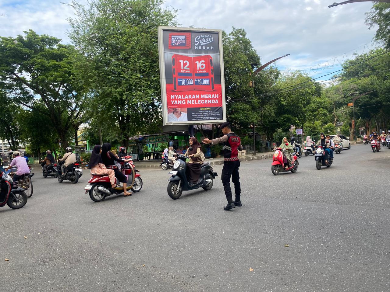 Sat Samapta Polres Langsa Gelar Pengaturan Lalu Lintas di Wilayah Kota Langs