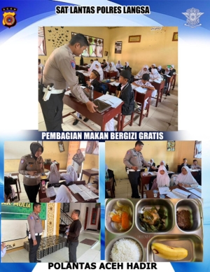 Sat Lantas Polres Langsa Kawal Distribusi Program Makan Bergizi Gratis di Sekolah Wilayah Kota Langsa