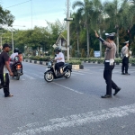 Sat Lantas Polres Langsa Gelar Strong Point Pagi di Jalan Ahmad Yani