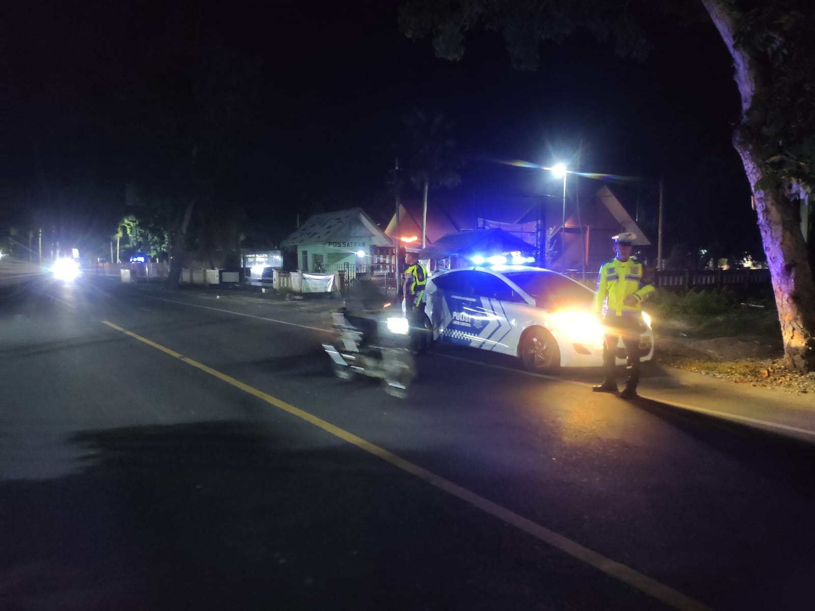 Sat Lantas Polres Langsa Gelar Patroli Blue Light di Jalur Rawan Kecelakaa