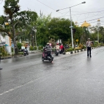 Sat Lantas Polres Langsa Laksanakan Strong Point Pagi di Jalan Ahmad Yani Kota Langsa