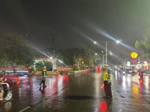 Sat Lantas Polres Langsa Laksanakan Patroli Blue Light di Daerah Rawan Laka