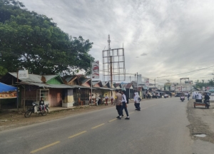 Polsek Rantau Selamat Gelar Strong Point Pagi di Jalan Medan–Banda Aceh