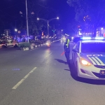 Sat Lantas Polres Langsa Gelar Patroli Blue Light di Jalan A. Yani Langsa Kota