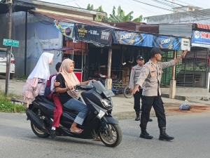 Polsek Langsa Laksanakan Pengaturan Lalin dan Pemeliharaan Kamtibmas di Wilayah Hukumnya