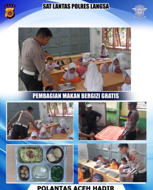 Satlantas Polres Langsa Kawal Distribusi 2.654 Paket Makan Bergizi Gratis