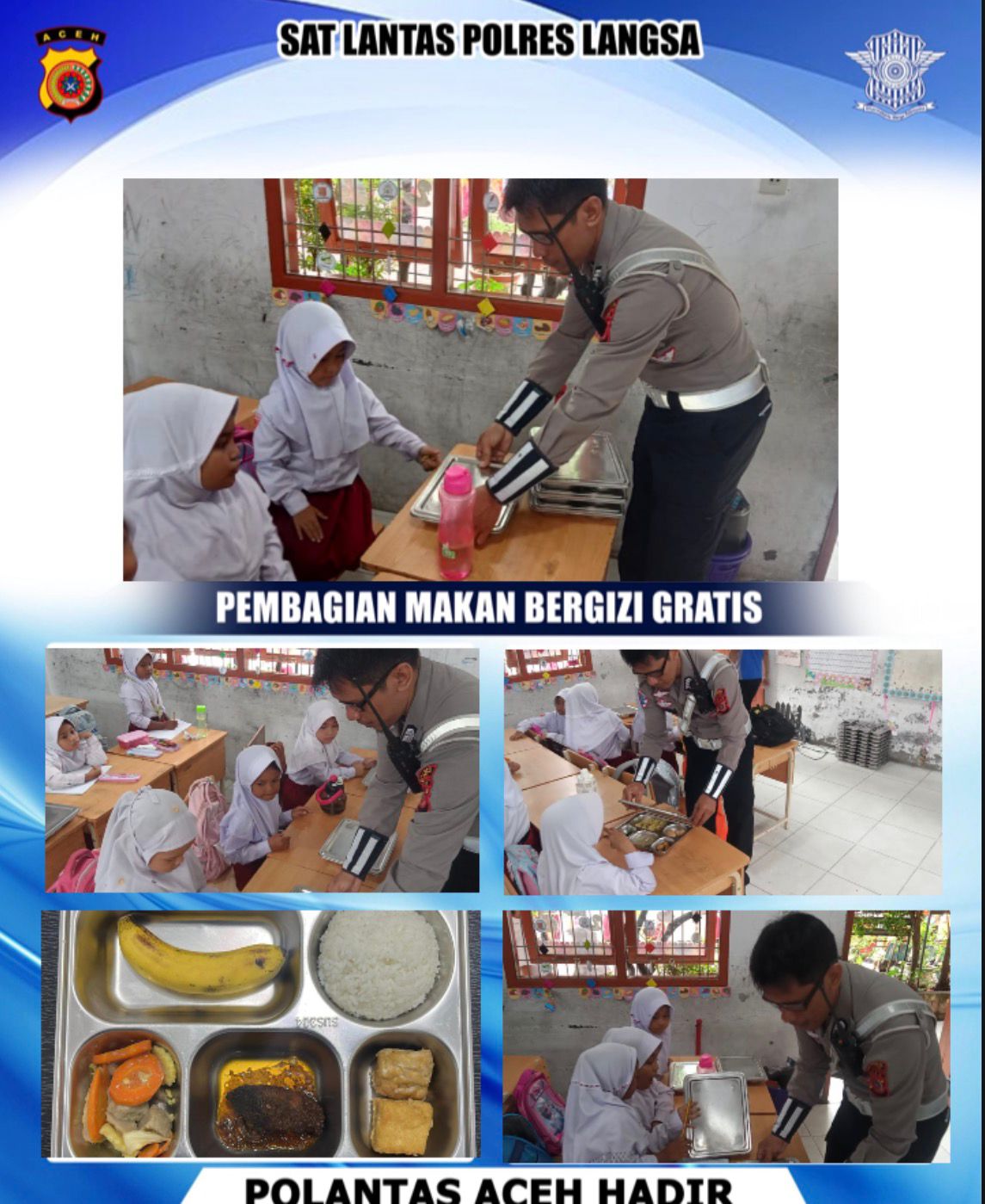 Polres Langsa Lakukan Pengawalan dan Pendistribusian Program Makan Bergizi Gratis