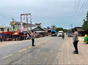Polsek Rantau Selamat Gelar Patroli Cegah Gangguan Kamtibmas di Wilayah Hukum
