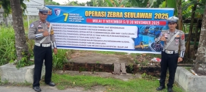 Satlantas Polres Langsa Pasang Spanduk Imbauan Keselamatan Berlalu Lintas di Sejumlah Titik Kota