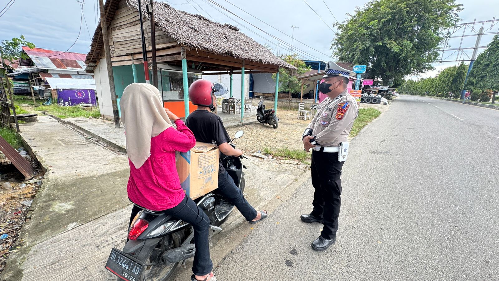 Sat Lantas Polres Langsa Gelar Penertiban Lalu Lintas Ops Zebra Seulawah di Jalan Veteran