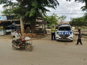 Satlantas Polres Langsa Gelar Penerangan Keliling Pasca Banjir di Gampong Jawa