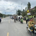 Satlantas Polres Langsa Lakukan Pengamanan Jalur Lalu Lintas di Manyak Payed