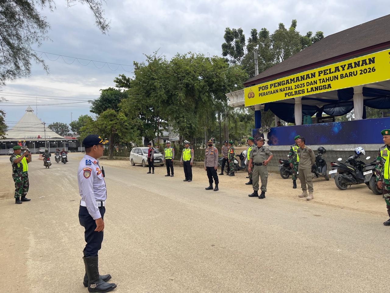 Pos Pam Operasi Lilin Seulawah 2025 Polres Langsa Perkuat Pengamanan di Lapangan Merdeka