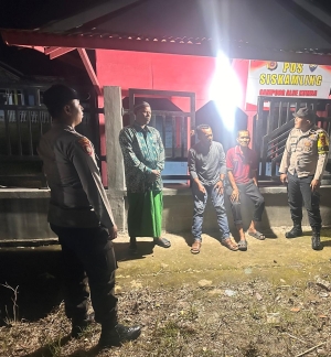 Patroli Malam Polsek Rantau Selamat Jaga Stabilitas Kamtibmas