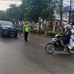 Satlantas Polres Langsa Gelar Strong Point Pagi di Jalan Ahmad Yani