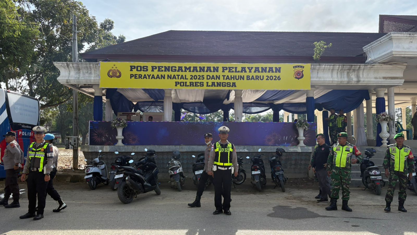 Pos Pam Operasi Lilin Seulawah 2025 Polres Langsa Amankan Aktivitas Akhir Tahun