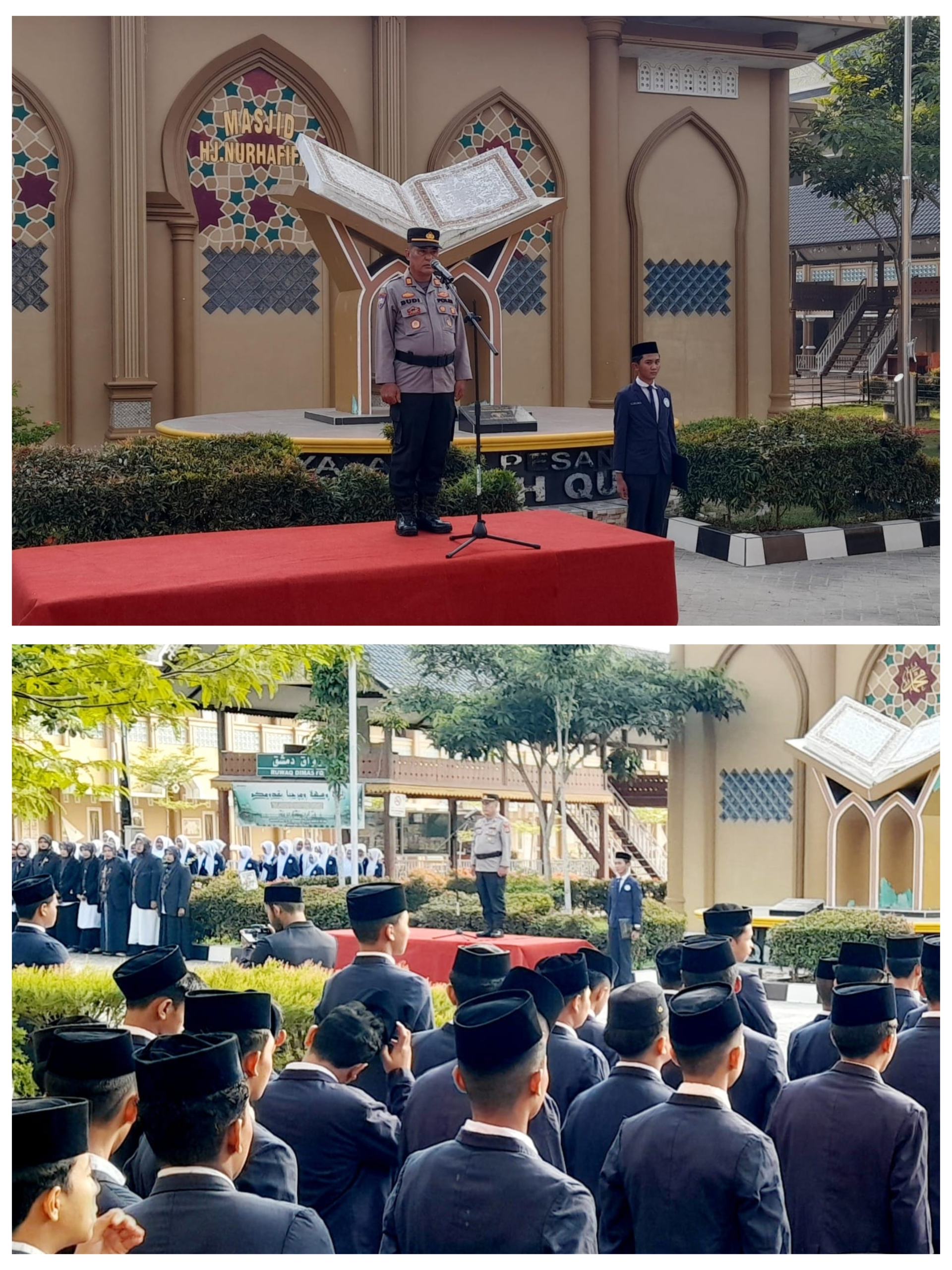 Polisi Saweu Sikula Satbinmas Polres Langsa Sambangi Pesantren Dar Faqih Qurani