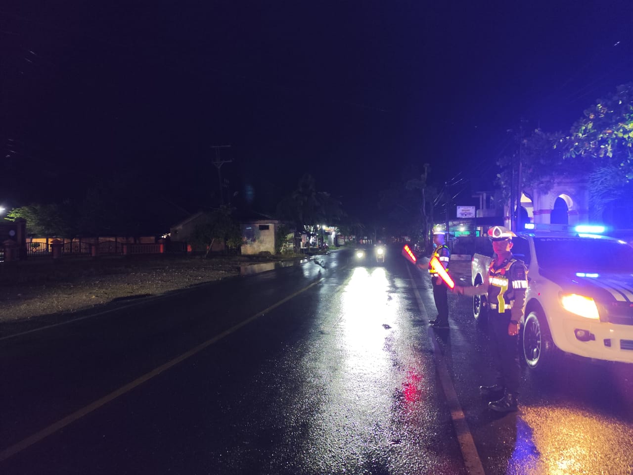 Satlantas Polres Langsa Gelar Patroli Blue Light di Jalur Rawan Kecelakaan