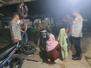Patroli Malam Polsek Birem Bayeun Jaga Kondusivitas Wilayah
