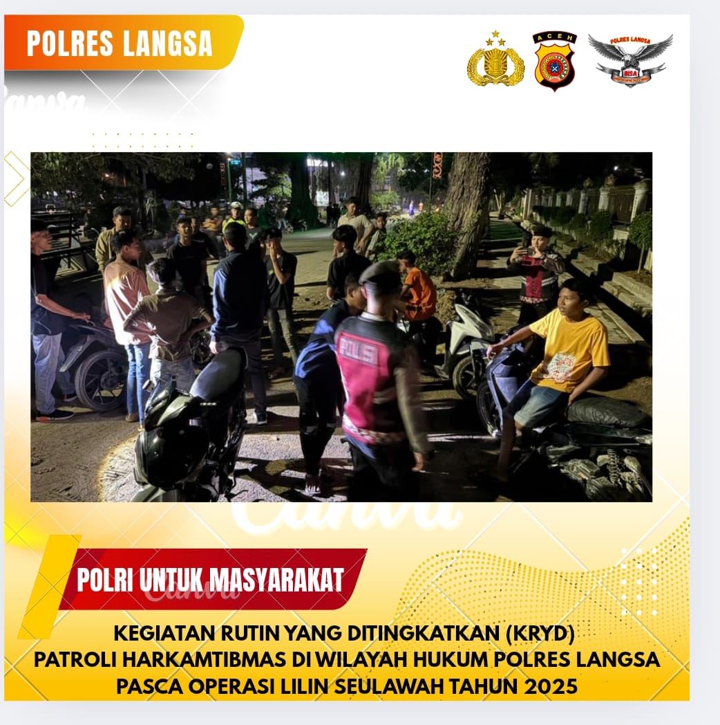 Polres Langsa Tingkatkan Patroli KRYD Pasca Ops Lilin Seulawah 2025