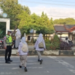 Satlantas Polres Langsa Gelar Strong Point Pagi di Jalan Ahmad Yani