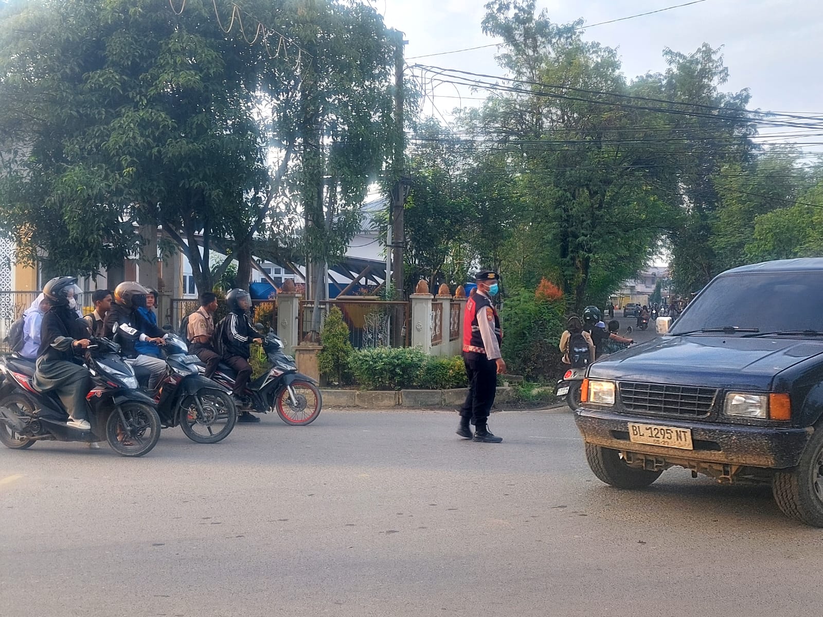 Sat Samapta Polres Langsa Gelar Strong Point Pagi di Sejumlah Titik