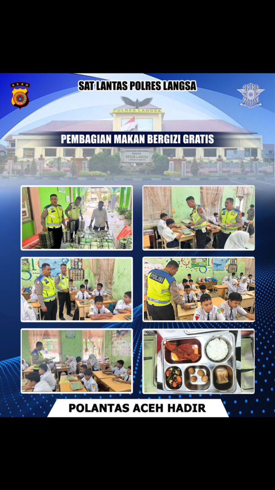 Satlantas Polres Langsa Kawal Distribusi Program Makan Bergizi Gratis ke Sekolah