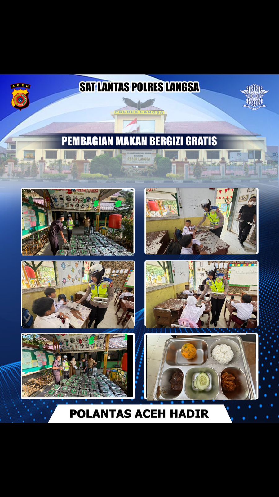 Satlantas Polres Langsa Kawal Distribusi Makan Bergizi Gratis di Sekolah