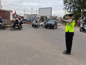 Strong Point Pagi Sat Lantas Langsa Atur Arus Lalu Lintas Jalan Ahmad Yani
