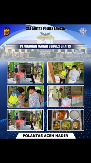 Satlantas Polres Langsa Kawal Distribusi Makan Bergizi Gratis di Sekolah