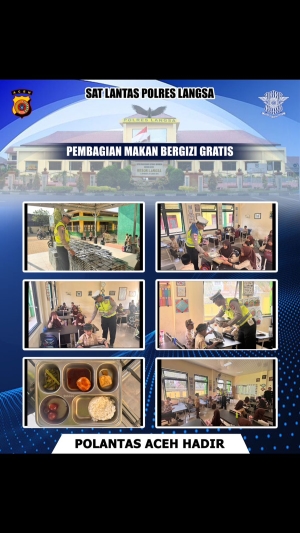 Satlantas Polres Langsa Kawal Distribusi Makan Bergizi Gratis ke Sekolah