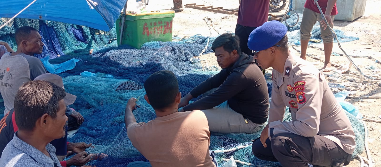 Patroli Dialogis Sat Pol Airud Polres Langsa di Kawasan TPI Kuala Langsa