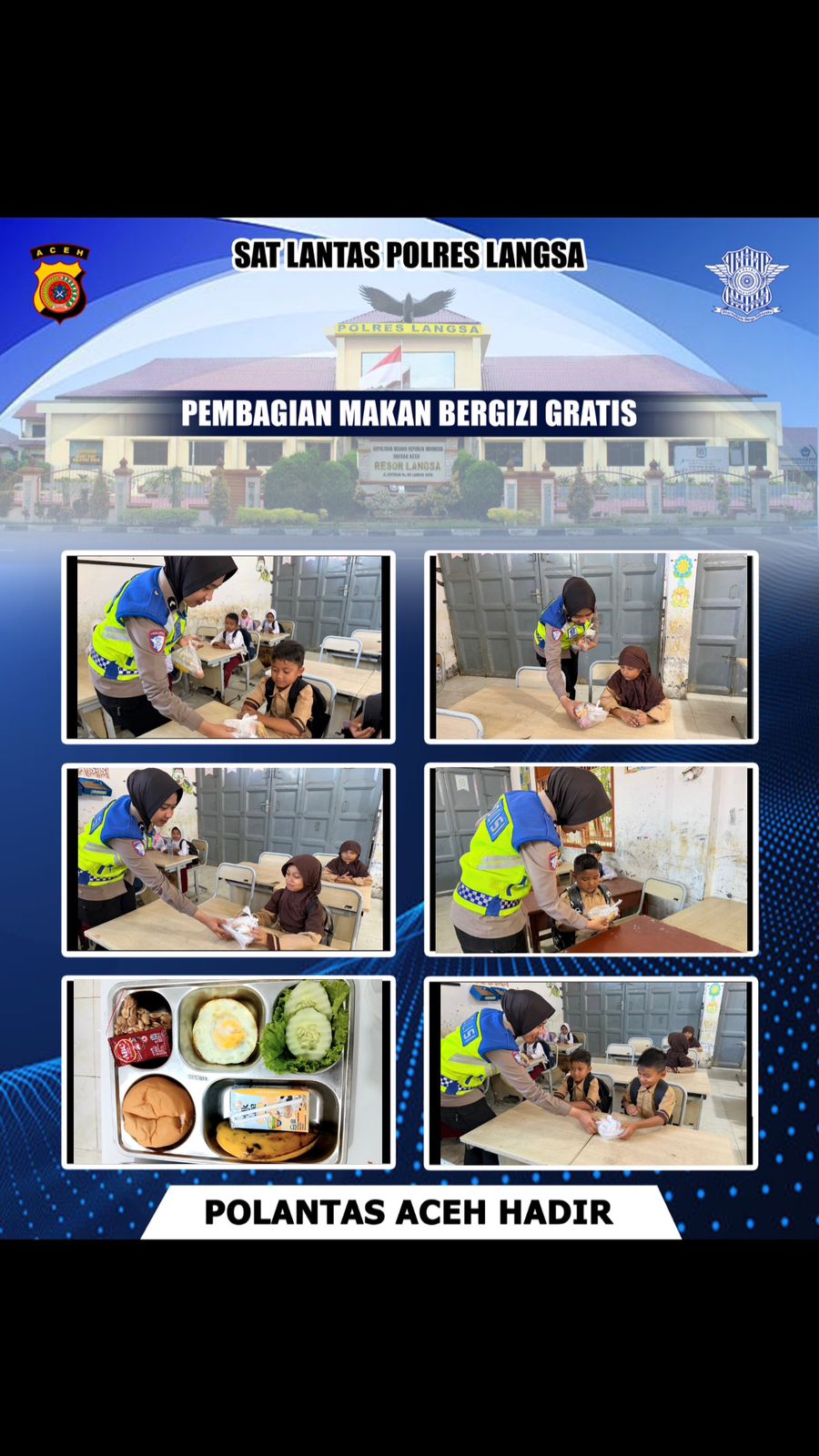 Satlantas Polres Langsa Kawal Distribusi Program Makan Bergizi Gratis di Sekolah