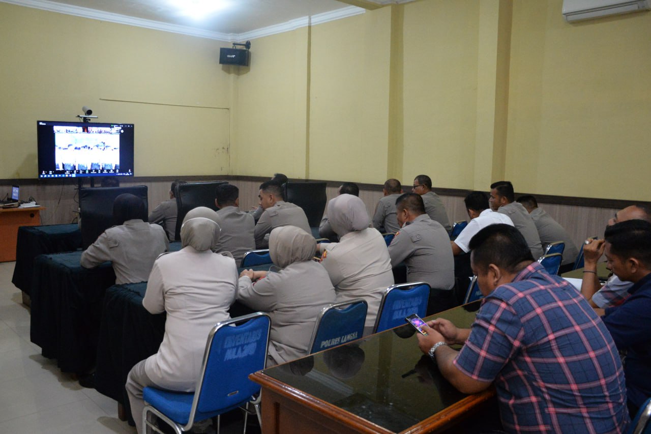 Polres Langsa Ikuti Kegiatan Binrohtal Polda Aceh Secara Daring