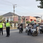Sat Lantas Polres Langsa Gelar Strong Point Pagi di Jalan Ahmad Yani