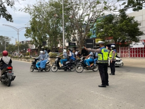 Strong Point Pagi Satlantas Polres Langsa Jaga Kelancaran Jalan Ahmad Yani
