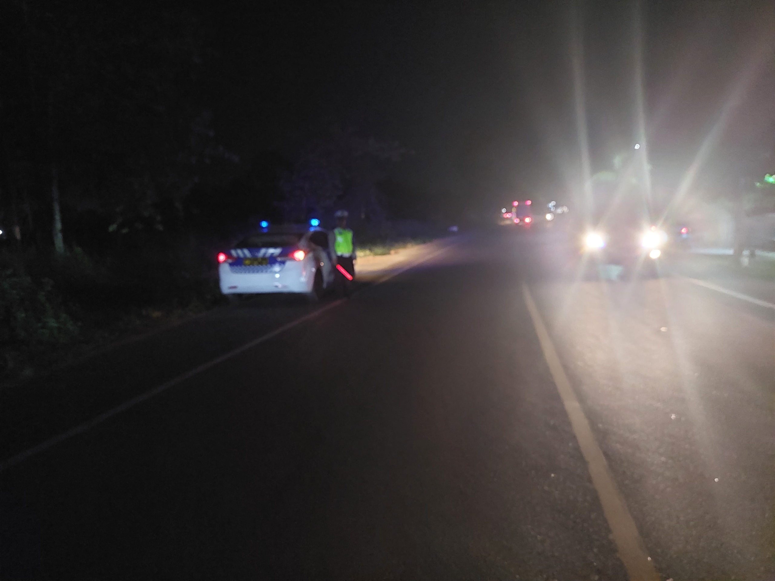 Patroli Blue Light Satlantas Jaga Keamanan Malam di Langsa Barat