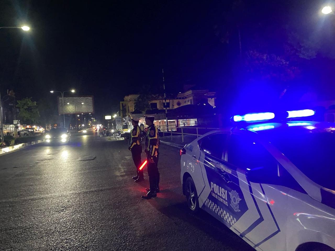Sat Lantas Polres Langsa Gelar Patroli Blue Light di Jalur Rawan Kecelakaan