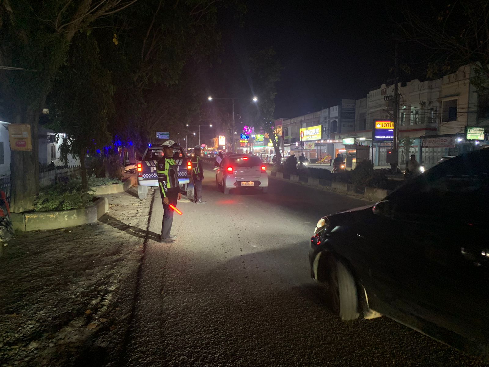 Patroli Blue Light Satlantas Polres Langsa Cegah Kecelakaan di Jalur Rawan Malam Hari