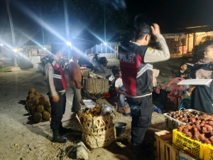 Patroli Malam Polsek Rantau Selamat Jaga Kondusivitas Wilayah