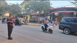 Strong Point Pagi Sat Samapta Polres Langsa Perlancar Arus Lalu Lintas