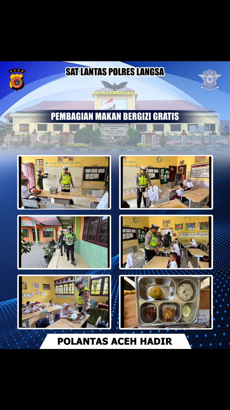 Satlantas Polres Langsa Kawal Distribusi Program Makan Bergizi Gratis di Langsa Baro