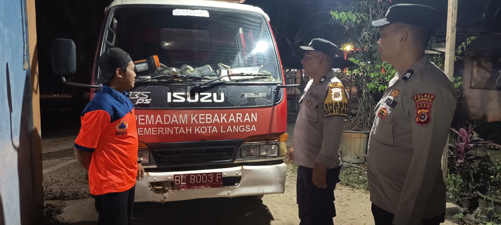 Patroli Malam Polsek Langsa Barat Pantau Aktivitas Warga